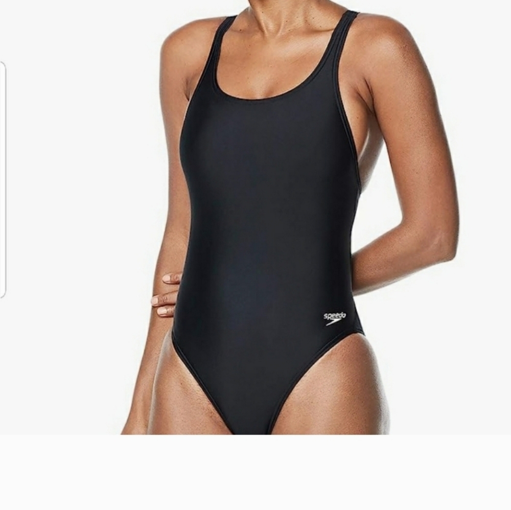 Speedo Black Performance Scoop-Back One-Piece